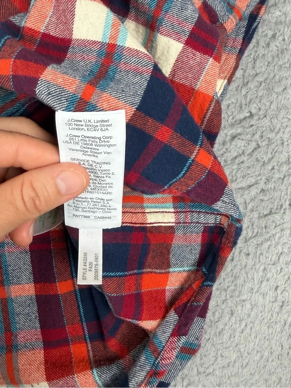 J Crew Flannel Shirt Mens Medium Multicolor Plaid Slim Fit Long Sleeve Preppy